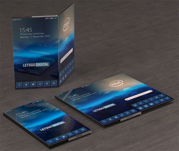 Intel запатентовала смартфон с гибким дисплеем как у HUAWEI Mate X