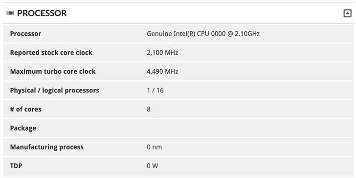 Новый процессор Core i7-10875H будет восьмиядерным