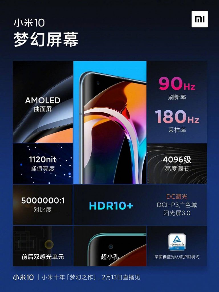 Xiaomi анонсировала «экран мечты» в новом Xiaomi Mi 10