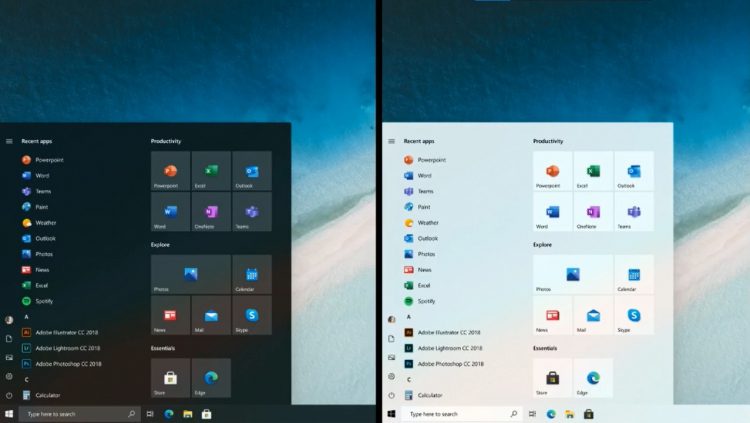 Microsoft показала новое меню «Пуск» для Windows 10