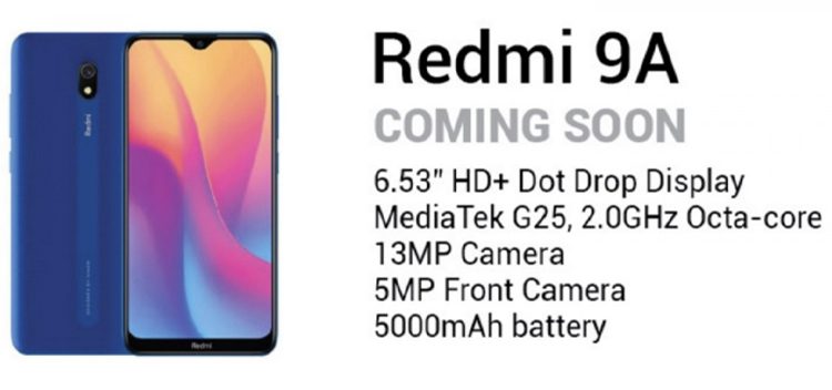 Появились характеристики нового смартфона Redmi 9A от Xiaomi