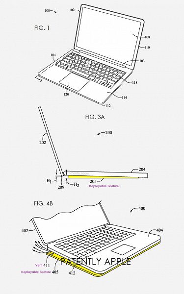 Компания Apple разработала выдвижную подставку для MacBook