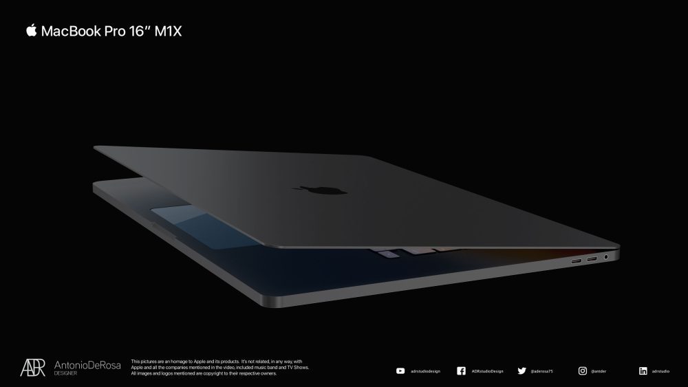 На рендерах представили дизайн нового 16-дюймового MacBook Pro 2021 года