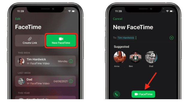 iOS 15: как поделиться своим экраном во время звонка FaceTime