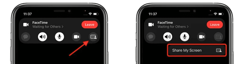 iOS 15: как поделиться своим экраном во время звонка FaceTime