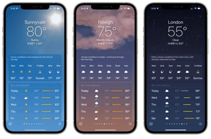 iOS 15: всё новое в приложении Погода