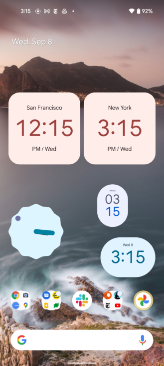 Android 12 представляет новые красивые виджеты Material You Clock