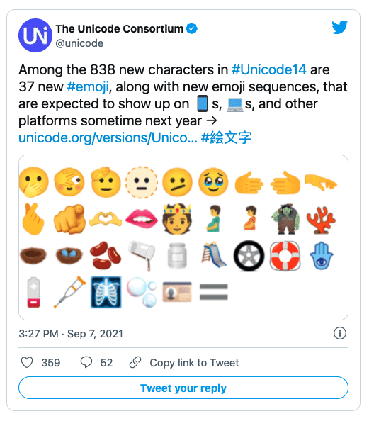 Unicode добавляет в Emoji 14 беременных, кусающие губы, салют и многое другое