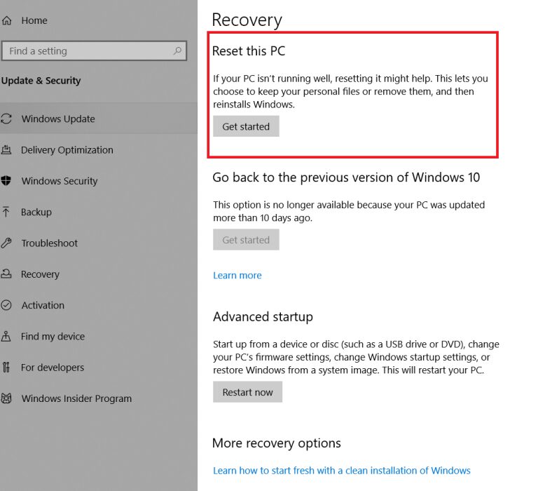 Как восстановить Windows 10?