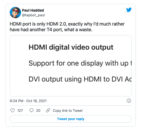 Новые модели MacBook Pro оснащены портом HDMI 2.0 вместо HDMI 2.1