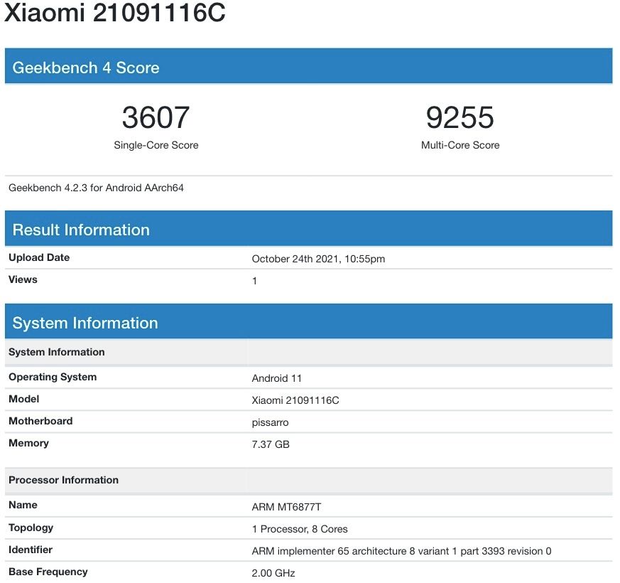 Предполагаемый Redmi Note 11 Pro показан на чипсете Dimensity 920