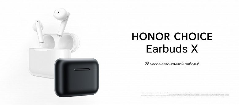В России дебютировали новые бюджетные TWS-наушники Honor Choice Earbuds X