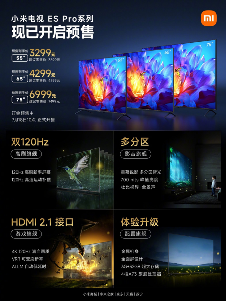 Xiaomi представила телевизоры Xiaomi Mi TV ES Pro с диагональю от 55-дюймов