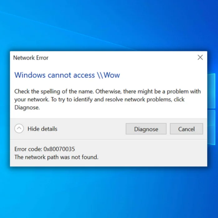 Ошибка 0x80070035: не найден сетевой путь в Windows 10