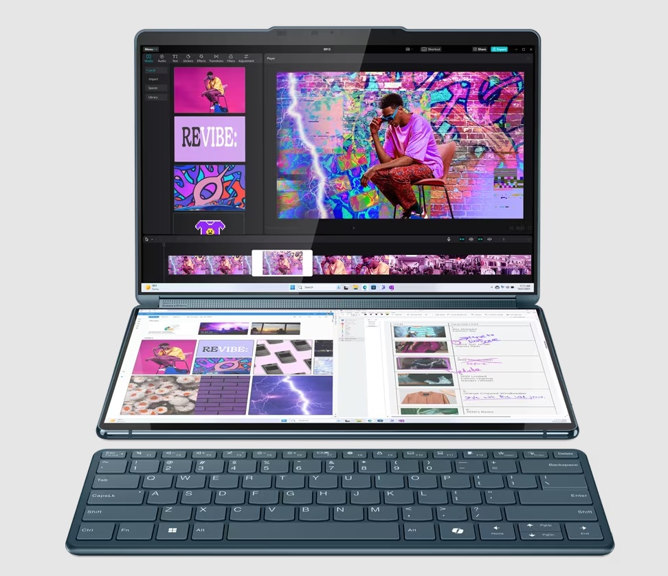 Lenovo показала ноутбук Yoga Book 9 с двумя 13,3-дюймовыми OLED-экранами