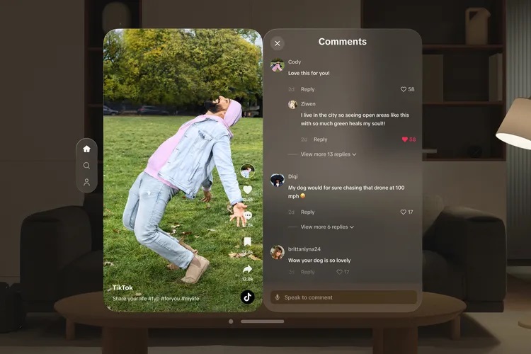 TikTok выпустила новое приложение для Apple Vision Pro