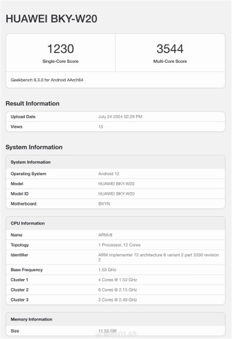 Новый HUAWEI MatePad протестировали в Geekbench