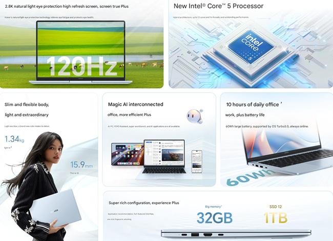 Intel Core и ИИ: Honor обновила ноутбуки MagicBook X14 Plus и X16 Plus
