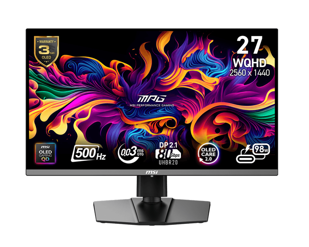 MSI анонсировала два премиальных игровых монитора QD-OLED на 500 Гц