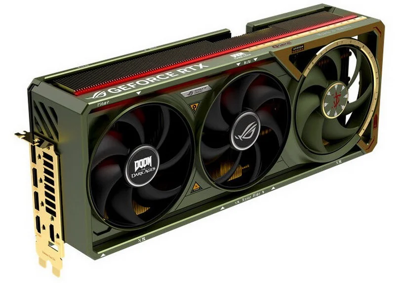 GeForce RTX 5080 в стиле Doom идет в продажу с уникальными аксессуарами