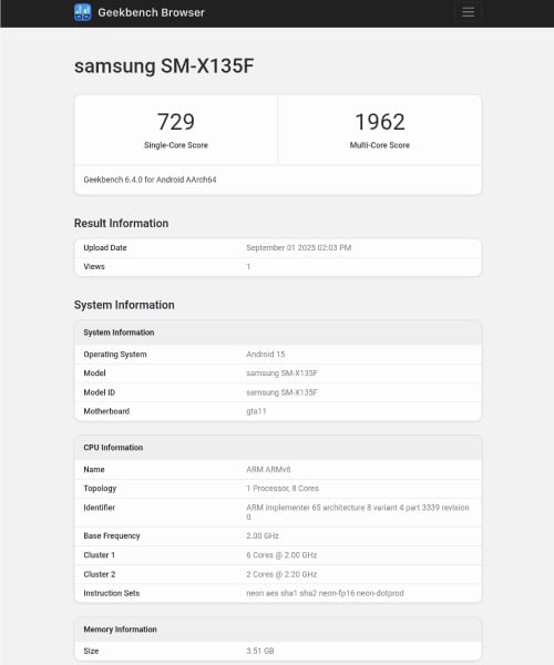 Samsung готовит бюджетный планшет Galaxy Tab A11 4G с трёхлетним процессором